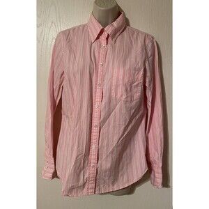 J Crew Slim Fit Cotton Button Down Long Sleeve Pink Shirt Women's Size M